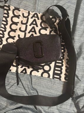 Marc Jacobs Black Crossbody Camera Bag with Wide Strap